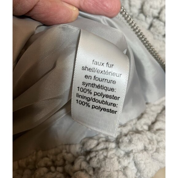 Maurices XL Teddy Bear Jacket Lined Gray Sherpa Zipped Drawstring - Picture 9 of 16